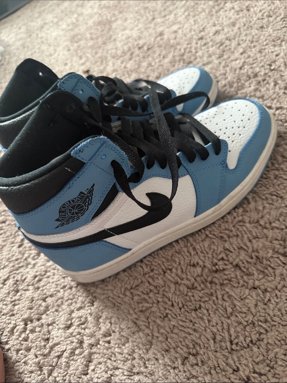 Jordan Kids' High-Top Sneakers in White and Light Blue